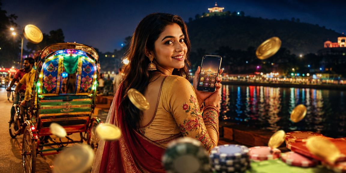 ঢাকার রিকশার পাশে মোবাইলে ক্যাসিনো গেম উপভোগ করছেন ব্যবহারকারী